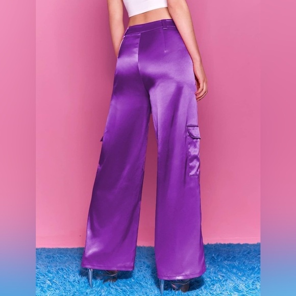 226. New House of Harlow 1960 Women’s Cargo Pants in Purple Size XS - Picture 2 of 11